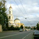 Большая Никитская улица в сторону Никитских ворот. Слева церковь Вознесения Господня. 2004 год